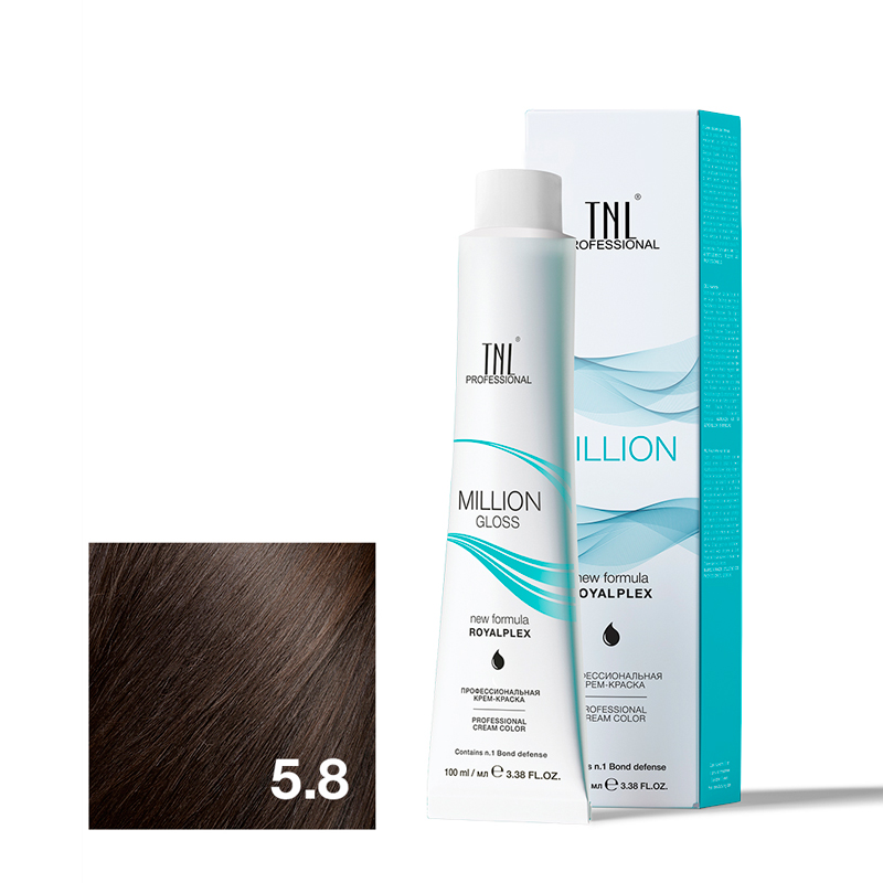 TNL Крем-краска для волос Million Gloss оттенок 5.8 Светлый коричневый шоколад 100 мл
