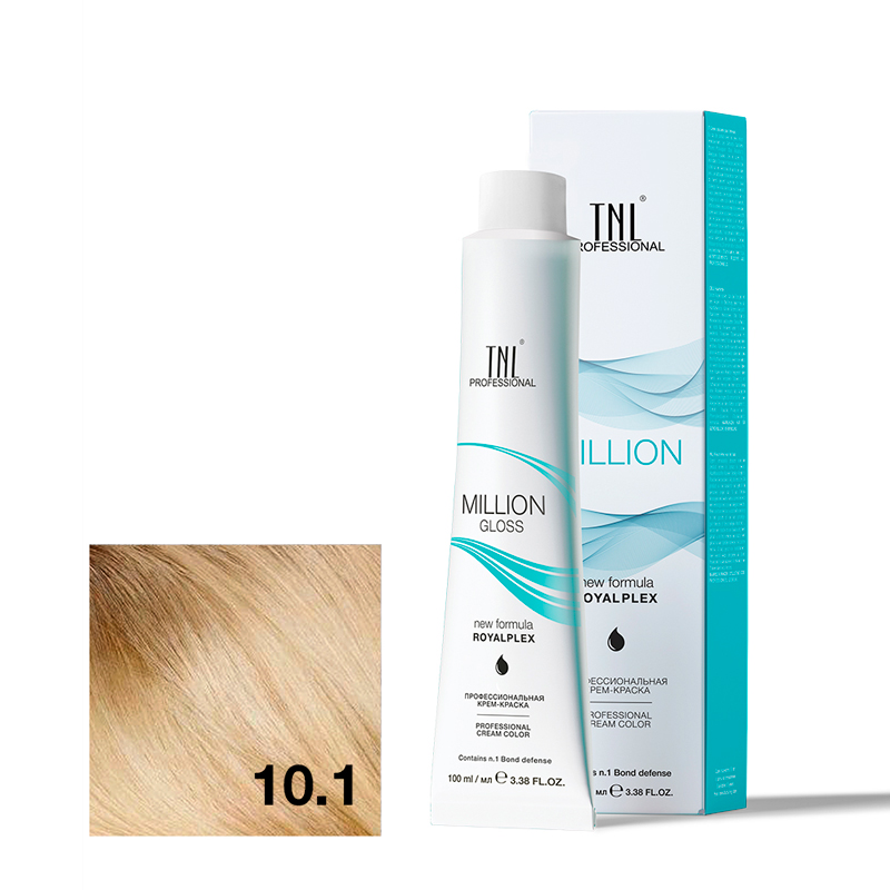 TNL Крем-краска для волос Million Gloss оттенок 10.1 Платиновый блонд пепельный 100 мл