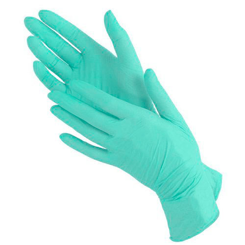 Nitrile нитриловые перчатки Зеленые XS 100 шт.