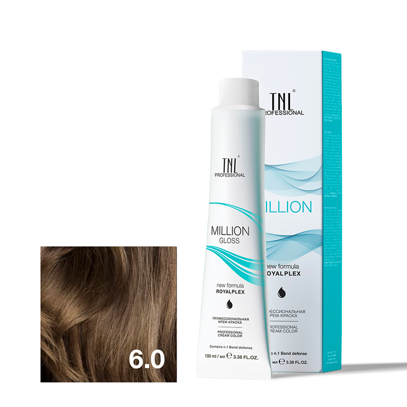 TNL Крем-краска для волос Million Gloss оттенок 6.0 Темный блонд 100 мл