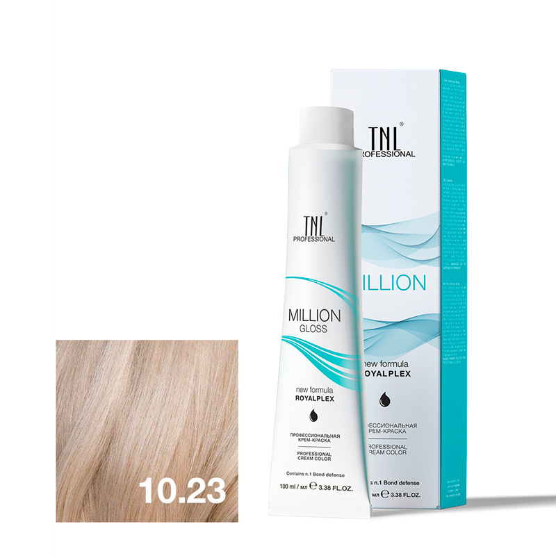 TNL Крем-краска для волос Million Gloss оттенок 10.23 Платиновый блонд перламутр. золотистый 100 мл