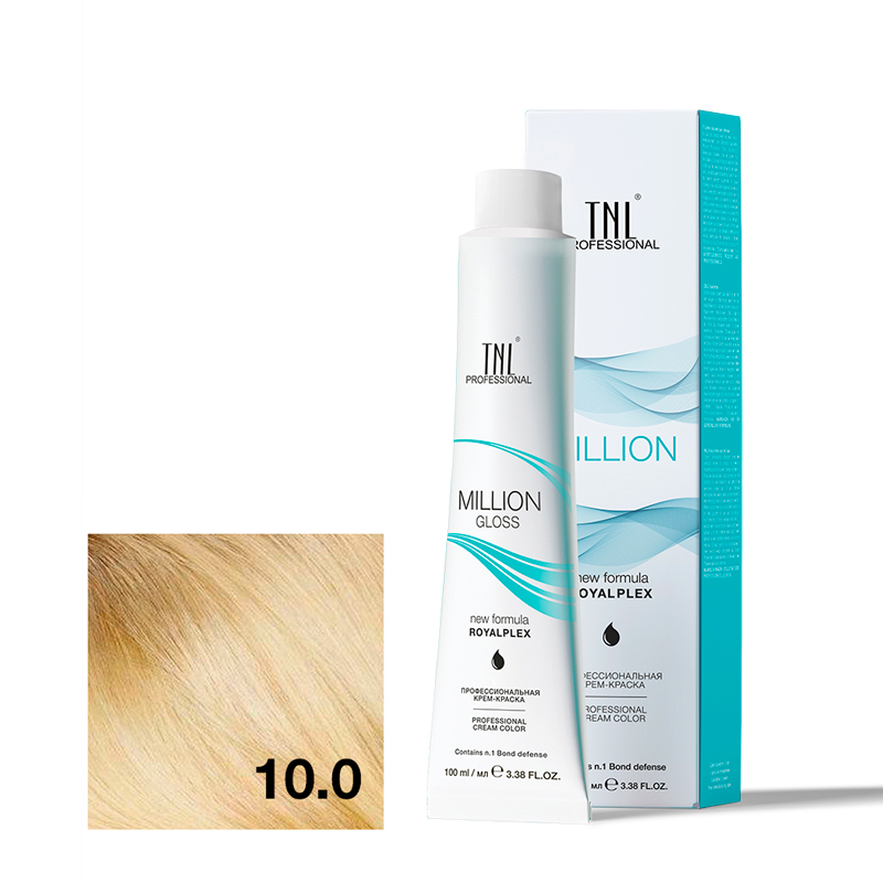 TNL Крем-краска для волос Million Gloss оттенок 10.0 Платиновый блонд 100 мл