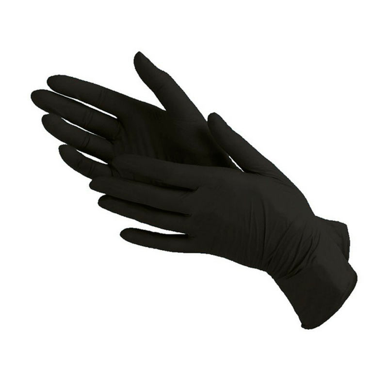 АЛЬЯНС Перчатки нитриловые неопудренные, черные, размер L, 100 шт./уп.