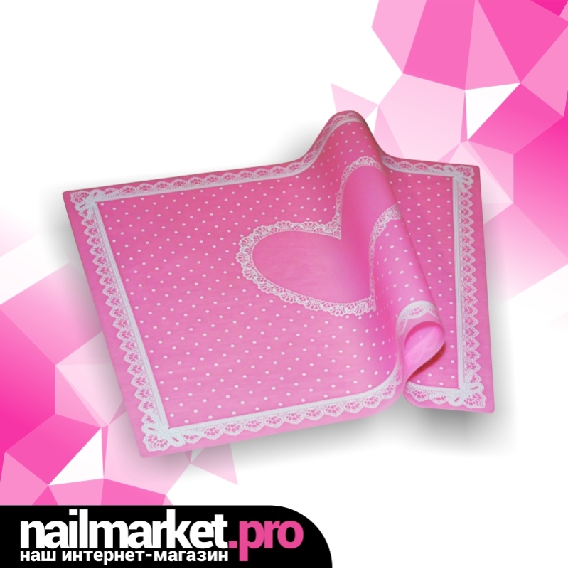 JN Салфетка силиконовая для маникюра розовый 30*39,5 см