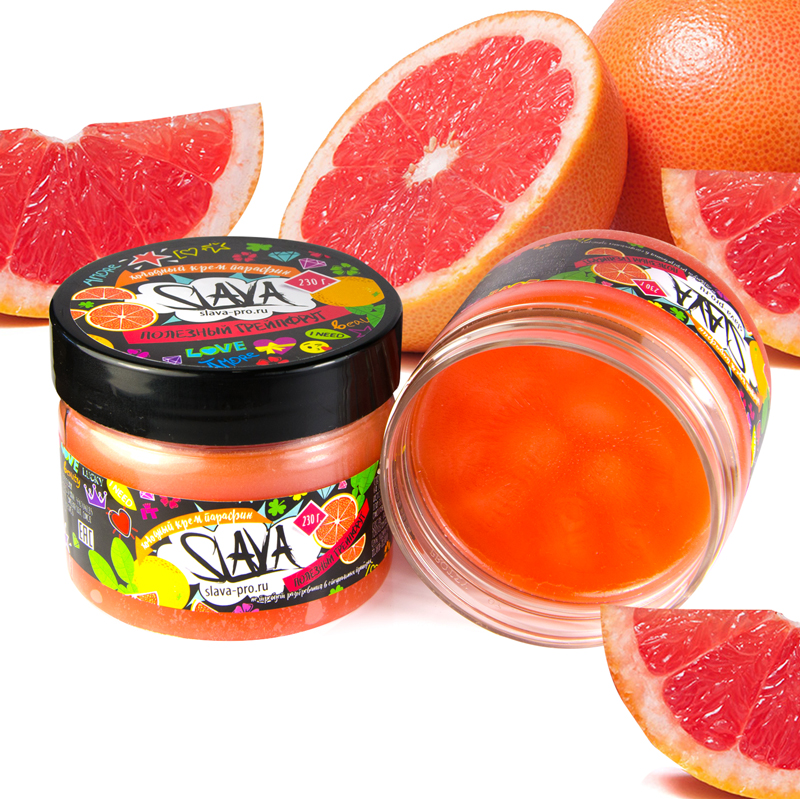 SLAVA  Холодный крем парафин "Полезный грейпфрут"230 гр 