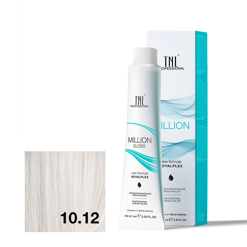 TNL Крем-краска для волос Million Gloss оттенок 10.12 Платиновый блонд пепельный перламутровый 100мл