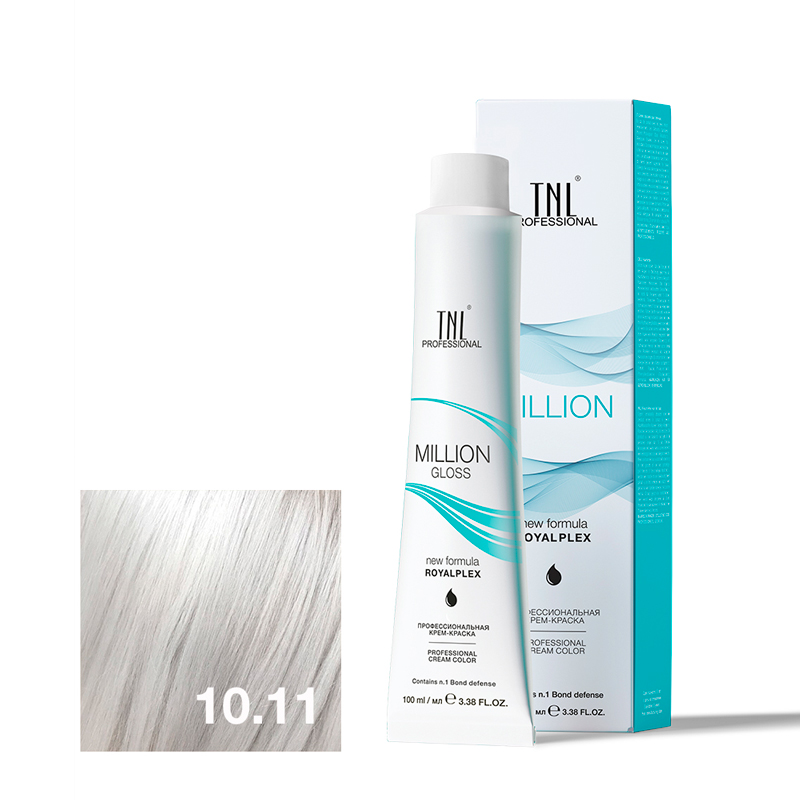 TNL Крем-краска для волос Million Gloss оттенок 10.11 Платиновый блонд пепельный интенсивный 100 мл