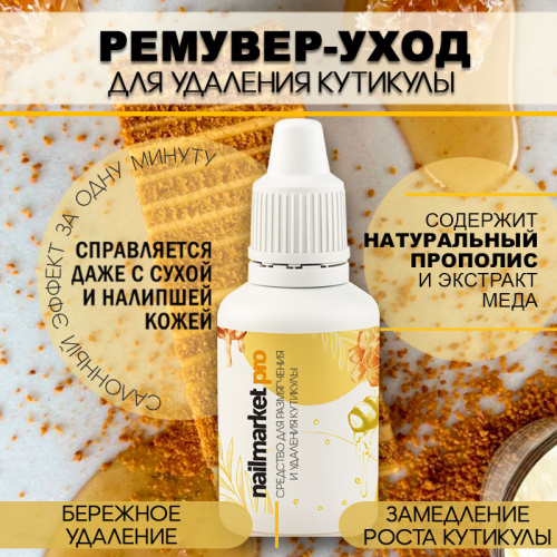 Ремувер для кутикулы 18 мл. REM-HONEY18